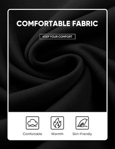 Conjunto Deportivo para Hombre, Negro, con Cierre de Cremallera a la Mitad, Manga Larga, Color Sólido, Informal, Transpirable, de Poliéster, Corte Regular, Pantalones con Cordón Ajustable - Product Image 4