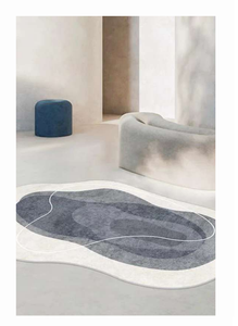 Tapis de maison en laine mélangée européenne, tufté à la main, lavable, adapté aux animaux domestiques, à poils moyens, motif floral moderne, sans cadre - Product Image 2