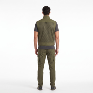 Chaleco de Pesca con Mosca para Hombre, 100% Algodón Twill Premium OEM, Chaleco Utilitario de Malla Arquitectónica Personalizado, Verde Oliva - Product Image 2