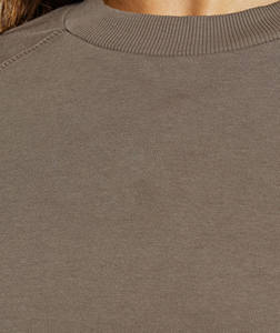 Sudadera Corta Marrón de Invierno para Mujer, con Logo Frontal Personalizado, Estilo Urbano Oversize, Cuello Redondo, Ligera, Informal y Lisa - Product Image 5