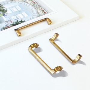 Modern <b>Gold</b> Zinc Alloy Curved Cabinet <b>Pull</b> Handle Anti-Corrosion for Kitchen Bathroom Dining Room Wardrobe Nightstands Furniture - Product Image 2