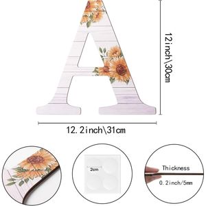 Lettere in Legno Rustico da 12 Pollici, Grandi Insegne Decorative a Forma di Girasole per Arredamento Murale Domestico - Product Image 2