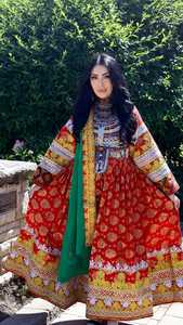 Elegante Vestido Largo de Organza Bordado con Cuello Alto, Mangas Farol, Diseño Floral Hecho a Mano, Estilo Vintage, para Todas las Temporadas - Product Image 3