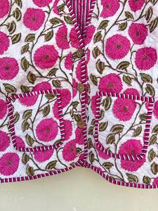Indian Handmade 100% Cotton Eco-Friendly Quilted Anti-Wrinkle Breathable Quick Dry Digital Printed Front Pocket <b>Covered</b> <b>Button</b> - Product Image 3