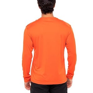 T-shirt à manches courtes pour homme, col rond, orange, séchage rapide, tricoté, coupe classique, couleur unie, décontracté, 100% coton, 150 grammes - Product Image 2