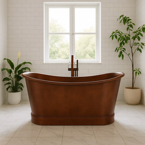 อ่างอาบน้ำทองแดงผนังสองชั้นดีไซน์โบราณอ่างอาบน้ำทองแดงทองแดง - Product Image 4