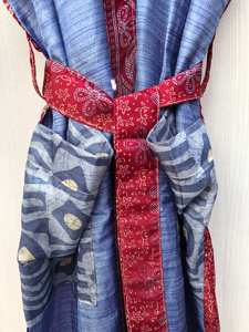 Kimono Sari en Soie Indienne Traditionnel pour Femme, Robe Vintage Bohème Confortable Longue, Robe de Maternité Sexy avec Ceinture, Prix de Gros - Product Image 3