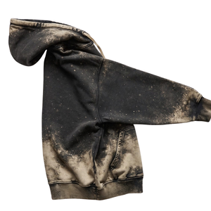 Sweat à capuche oversize pour homme, délavé à l'acide, avec broderie frontale, poche kangourou, capuche à cordon de serrage, poignets côtelés, style streetwear vintage - Product Image 4
