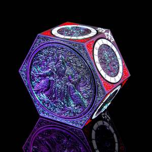 Ensemble de dés métalliques rotatifs 7-en-1 Rainbow pour D&D, avec dés polyédriques D20, D4, D6, D8, D10, D12 - Product Image 5