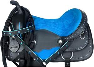 Selle de course de chevaux occidentale synthétique légère avec arbre en plastique de conception confortable pour un siège de vélo d'équitation confortable - Product Image 2