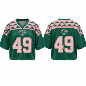 Mens Boxy Football Jersey 100 % Polyester Reinforced Seams Loose Fit Drop Shoulder Custom Logo Fan Fashion Tackle <b>Twill</b> Supplier - Product Image 2