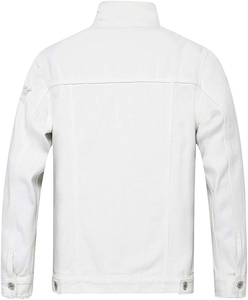 Spring Autumn New Men's Coated Stand Collar High Street <b>Denim</b> <b>Jacket</b> Trend Retro Casual Breathable Eco-Friendly 2026 OEM - Product Image 2