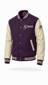 Professional American Style Quilted Lining Embroidery Patches Fashion Outerwear Oversized Hooded Winter Varsity <b>Jacket</b> Front - Product Image 2