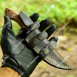 Couteau de chasse à lame fixe en acier Damas fait main sur mesure, vente en gros OEM ODM, couteau de bushcraft, camping, pêche, EDC, avec étui en cuir - Product Image 6