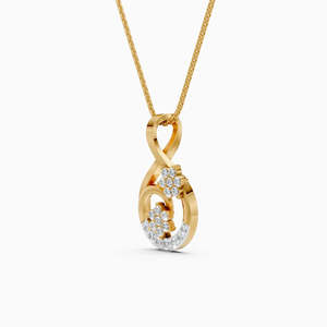 Collier unisexe en or massif 14 carats avec diamant de laboratoire taille poire, couleur E, serti pavé, plaqué rhodium, bijou de fiançailles tendance - Product Image 4