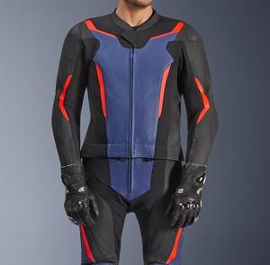 Combinaison en cuir pour motards, veste et pantalon de moto en cuir, personnalisable - Product Image 1