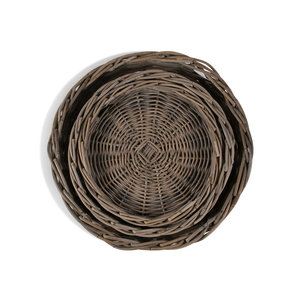 Ensemble de 3 paniers décoratifs en rotin tissé Ensemble de paniers de rangement décoratifs pour la maison - Product Image 1