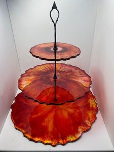 Decorative Resin Material 3 Tier Tray Stand Luxury Tabletop Organizer for Sweet Display Snack Serving Party Decoration - Product Image 1