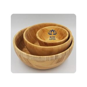 Tazón de Bambú Aprobado por Clientes, Acabado Higiénico, Material Duradero, Ideal para Servir Comidas y Exhibir Frutas, Mejora la Apariencia - Product Image 1