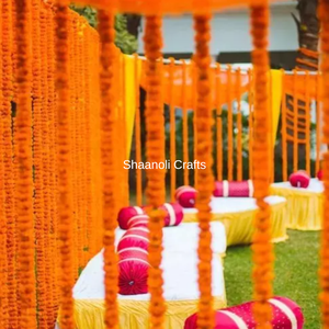 New Arrival 2024 Hot Seller Handmade Artificial Flower <b>Marigold</b> Strings for Wedding Backdrops Strings <b>Garlands</b> Wreath Decoration - Product Image 4