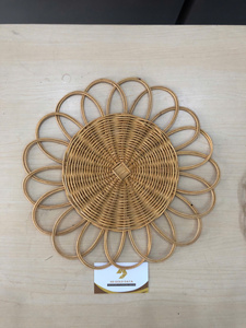 <b>Round</b> Natural Rattan Placemat Handmade Woven Dining <b>Table</b> <b>Mats</b> Rustic Style Rattan Charger Plates for Wedding Party Decoration - Product Image 5