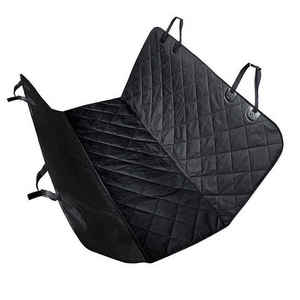 Housse de siège de voiture pour chien noire matelassée avec rabats latéraux et sangles d'appui-tête, antidérapante, anti-rayures, anti-UV et imperméable - Product Image 1