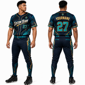 Ensemble complet maillot et pantalon de baseball pour équipe – Design artistique brodé, performance optimale pour le jeu et l'entraînement - Product Image 5