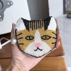 Popular Coin Pouch Handmade Beaded Coin Purse with Detachable <b>Ring</b> for Gameday Money Storage and Cards - Product Image 1