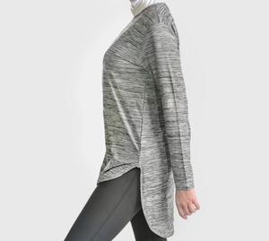 OEM Services High Quality Crew Neck Long Sleeved T-Shirt Active Streetwear Women Modest T Shirts For Females Long Length t-Shirt - Product Image 4