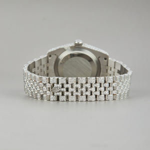 Reloj de Lujo para Mujer, de Acero Inoxidable, con Diamantes, Caja Redonda, Movimiento de Cuarzo Analógico, Cierre Desplegable, Cristal de Zafiro de 36 mm - Product Image 2