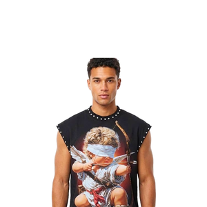 Débardeur personnalisé avec impression graphique en strass DTG, 100% coton, sans manches, nouveau style tendance, unisexe, OEM, vente en gros, mode - Product Image 6