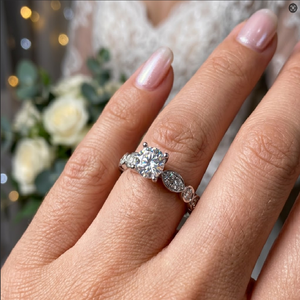 แหวนกึ่งภูเขาเพชรสีขาวทองแท้18K สำหรับผู้หญิงขายส่งเครื่องประดับชั้นดีสำหรับผู้หญิง - Product Image 4