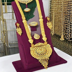 Venta al por mayor de joyería de moda 14K 18K 24K Micro chapado en oro largo, formando collares largos, conjunto de joyería larga de diseño floral tradicional - Product Image 4