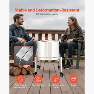 Supporto Regolabile per Braciere Moderno da 15-27 Pollici con 4 Ruote per Solo Stove Bonfire Yukon Outsi per Combustibile in Legno - Product Image 3
