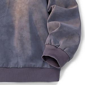 ARTIST INDUSTRY Wholesale <b>Men's</b> Vintage <b>Suede</b> <b>Jacket</b> High Neck Zip Up Casual Coat Regular Fit Streetwear Washed Bomber <b>Jackets</b> - Product Image 4
