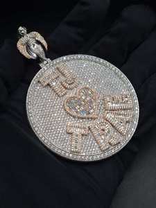 Custom Round Brilliant Cut Moissanite Pendant Necklace Iced Angel Design Gold <b>Silver</b> 925 Sterling <b>Silver</b> Hip Hop Unisex Jewelry - Product Image 2