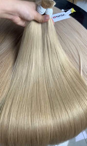 Extensiones de cabello virgen vietnamita de color claro a granel, precio al por mayor, cutículas alineadas rectas naturales, trama blanqueada - Product Image 5
