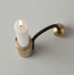 Minimalist Modern Brass Candlestick Holder Geometric Black Arch <b>Ball</b> Stand Home Decor - Product Image 4