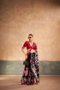 Latest Summer Collection Everyday Fit Satin Silk with Kalamkari <b>Print</b> Saree for Daily and <b>Office</b> Wear also for Festive Function - Product Image 4