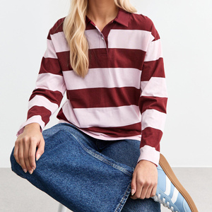 Chemise polo à manches longues pour femme, tendance, de qualité supérieure, en tissu doux et léger, personnalisable, pour le quotidien. - Product Image 3