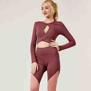 ชุดออกกำลังกาย ชุดโยคะ เสื้อชั้นในกีฬาและกางเกงขาสั้นรัดรูป ชุดลำลองฟิตเนส ชุดโยคะ - Product Image 2