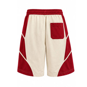Delta Sigma Theta <b>Men's</b> Cotton Bermuda <b>Shorts</b> With Front Logo Drawstring Waist Casual Style <b>Red</b> And Cream Trim - Product Image 6