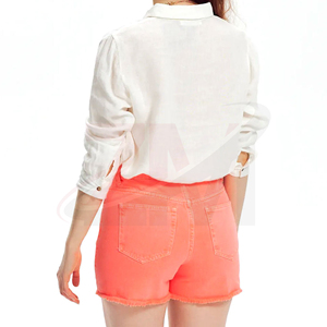 Proveedor de Marca Privada, Producción Personalizada de Shorts de Mezclilla para Mujer, Pantalones Cortos de Cintura Alta, Ropa Casual de Verano, Moda Urbana, OEM - Product Image 2