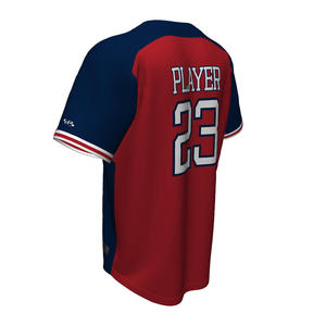 Maillot de baseball Thunder personnalisé avec logo, manches courtes, boutons sur le devant, logo brodé, polyester respirant, coupe classique pour homme - Product Image 3