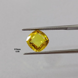 พลอยแซฟไฟร์สีเหลืองทรงคุชชั่นคุณภาพพรีเมียม ผลิตในห้องปฏิบัติการ ความใสระดับบริลเลียนท์ สำหรับงานทำเครื่องประดับชั้นดี - Product Image 4