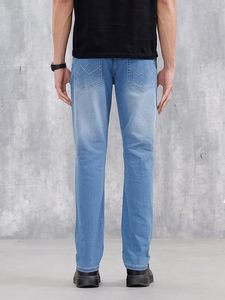Jean droit taille haute coupe régulière pour homme grande taille 100% Coton Écologique Hiver Été Printemps Nouveau Élastique Commerce extérieur - Product Image 2