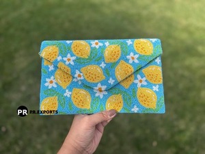 Citrus Slice perlé pochette vibrant fruits sac à main coloré fête sac à main artistique femmes soirée accessoire été cadeau mode - Product Image 6