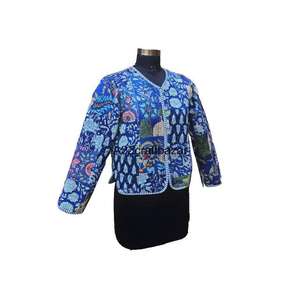 เสื้อแจ็คเก็ตคันธาทำมือแบบดั้งเดิม วินเทจ ผ้าฝ้าย 100% ใส่ได้สองด้าน ระบายอากาศได้ดี เสื้อผ้าสำหรับใส่ไปชายหาดสำหรับผู้หญิง - Product Image 4