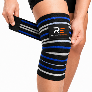 Bandes de maintien pour genoux de qualité supérieure, dotées d'un tissu élastique durable et d'un soutien articulaire supérieur pour les entraînements intenses en salle de sport. - Product Image 5