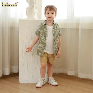 Ensemble de vêtements pour garçons Babeeni, chemise à manches courtes décontractée, imprimé ECO, ODM, 100% coton, certifié OEKO-TEX, tissu polaire non toxique, ignifuge - Product Image 1